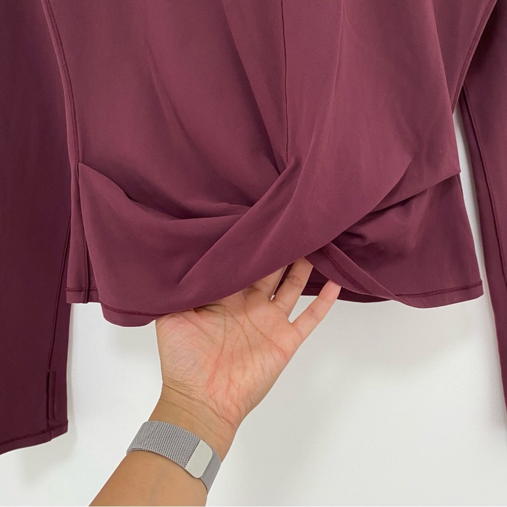 Lululemon Melodic Movement High Neck Crossover Long Sleeve in Garnet - Picture 8 of 14